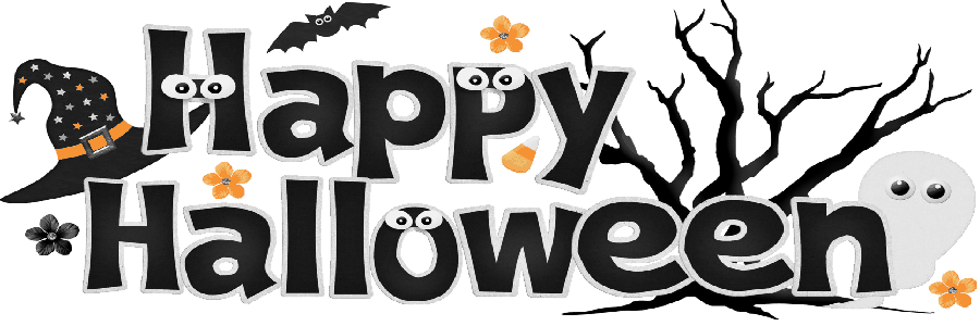 Czarny napis szczęśliwego Halloween